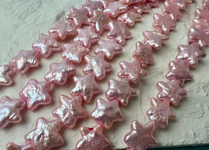 10-11 mm AA Very Rare Baby Pink Star Shape Freshwater Coin Pearl Beads Genuine High Luster Star Coin Pearl 39 Pieces #P2670