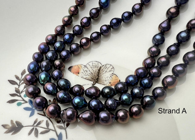 7 mm AAAA Very Rare Rainbow Peacock Round/Teardrop Freshwater Akoya Quality Edison Pearl Genuine Peacock Freshwater Pearls #P2678