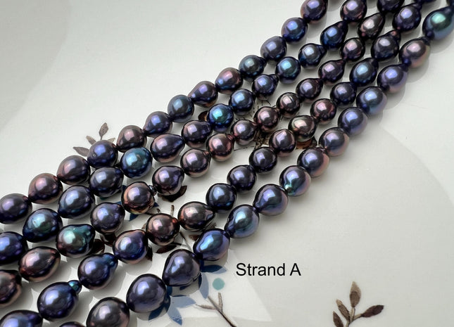 7 mm AAAA Very Rare Rainbow Peacock Round/Teardrop Freshwater Akoya Quality Edison Pearl Genuine Peacock Freshwater Pearls #P2678