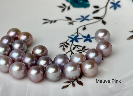 ONE Piece AAA 9 mm Top Quality High Luster Round Undrilled Freshwater Pearl Genuine Natural White Mauve Pink Pearls #P2700