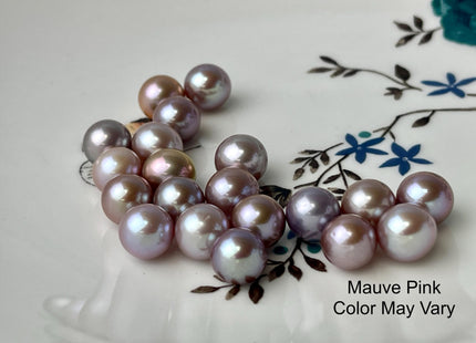 ONE Piece AAA 9 mm Top Quality High Luster Round Undrilled Freshwater Pearl Genuine Natural White Mauve Pink Pearls #P2700