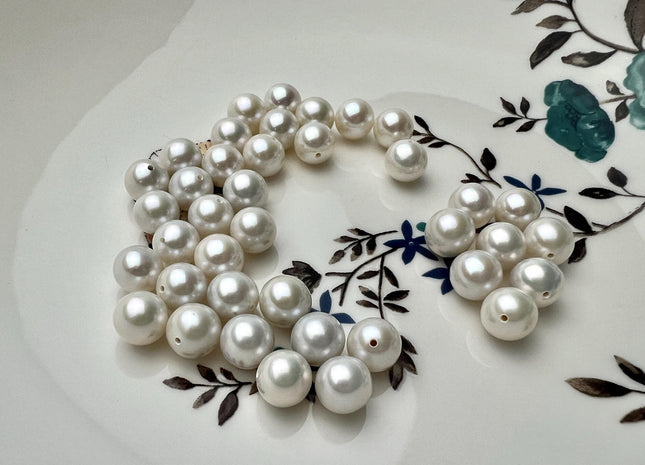 One Piece 5-8 mm AAAA Natural White Round Half Drilled Freshwater Edison Pearl High Luster Akoya Quality Perfect Round Edison Pearl #P2687