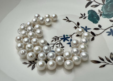 One Piece 5-8 mm AAAA Natural White Round Half Drilled Freshwater Edison Pearl High Luster Akoya Quality Perfect Round Edison Pearl #P2687