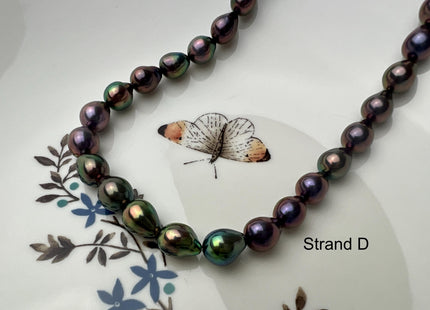 8x9-10 mm AAA Rainbow Peacock Edison Baroque Freshwater Pearl Tear Drop Shape Bead Genuine High Luster Top Quality Edison Pearls #P2688