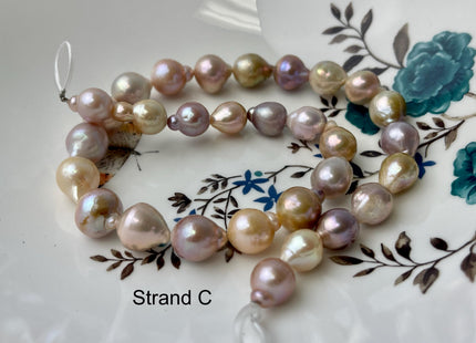 10-14 mm AA Rare Mixed Natural Mauve Pink Baroque Edison Pearl Genuine High Luster Edison Pearl #P2690