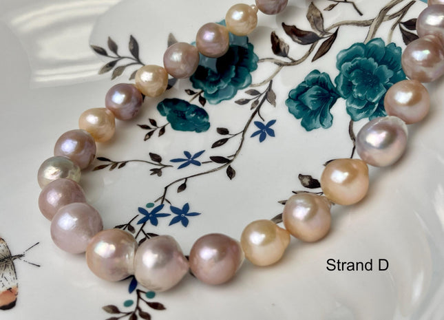 10-14 mm AA Rare Mixed Natural Mauve Pink Baroque Edison Pearl Genuine High Luster Edison Pearl #P2690