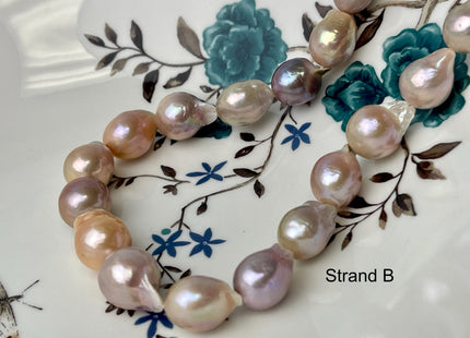 11-14x16-20 mm AA Rare Mixed Natural Mauve Pink Baroque Pearl Genuine Quality Tear Drop Edison Baroque Pearls #P2691