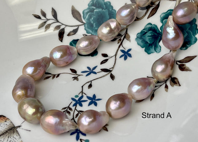 11-14x16-20 mm AA Rare Mixed Natural Mauve Pink Baroque Pearl Genuine Quality Tear Drop Edison Baroque Pearls #P2691