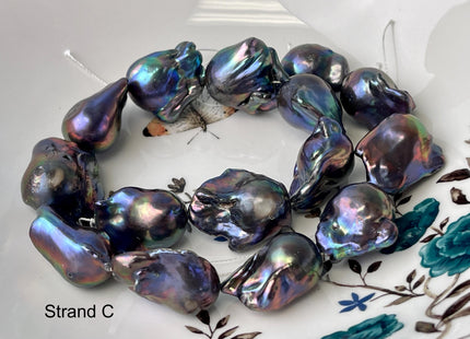 One-Of-A-Kind 20-24x28-35 mm AAA Rare HUGE Baroque Freshwater Pearl Beads Genuine Peacock Freshwater Baroque Pearls #P2705