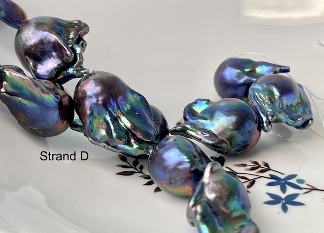 One-Of-A-Kind 20-24x28-35 mm AAA Rare HUGE Baroque Freshwater Pearl Beads Genuine Peacock Freshwater Baroque Pearls #P2705