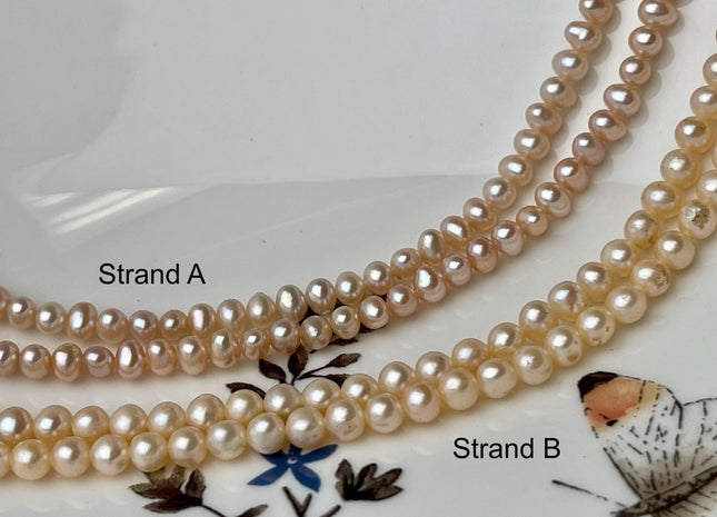 3-4 mm AA Natural Pink Tiny Freshwater Potato Pearls Genuine Freshwater Seed Soft Pink Color Pearl Beads #P2695