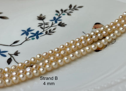 3-4 mm AA Natural Pink Tiny Freshwater Potato Pearls Genuine Freshwater Seed Soft Pink Color Pearl Beads #P2695