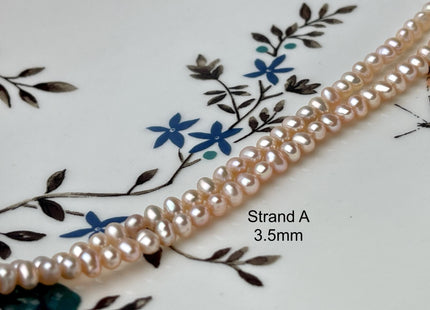 3-4 mm AA Natural Pink Tiny Freshwater Potato Pearls Genuine Freshwater Seed Soft Pink Color Pearl Beads #P2695