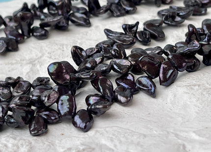 6-7x8-9 mm AA Rare Top Drilled Keshi Freshwater Pearls Genuine Dark Black Color Keshi Freshwater Pearls #P2693