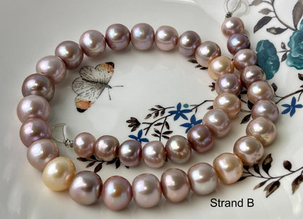 10-14 mm AAA Rare Mixed Natural Mauve Pink Baroque Edison Pearl Genuine High Luster Round Edison Pearl #P2706