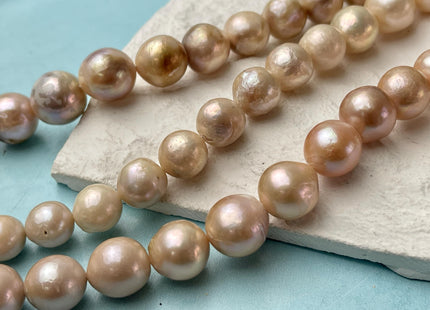 10-13 mm AA Rare Mixed Natural Pink Baroque Edison Pearl Genuine Round Edison Pearl #P2707