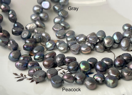 7x9 mm Gray Or Peacock Color Top Drilled Freshwater Nugget Pearls Genuine Nugget Pearls #P2709