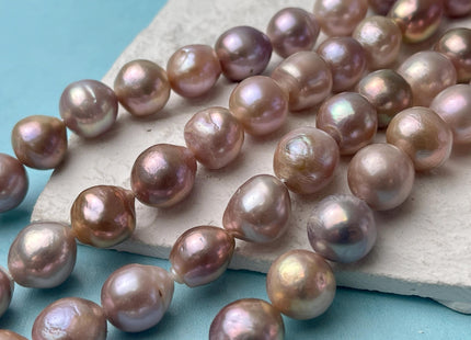 12-14 mm AA Rare Mixed Natural Mauve Pink Baroque Pearl Genuine Quality Edison Pearl With Iridescent Color 29 Beads #P2711