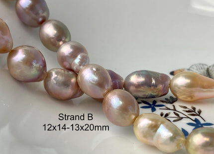 12-15 mm AA Rare Mixed Natural Mauve Pink Baroque Pearl Genuine Quality Edison Pearl With Iridescent Color #P2713