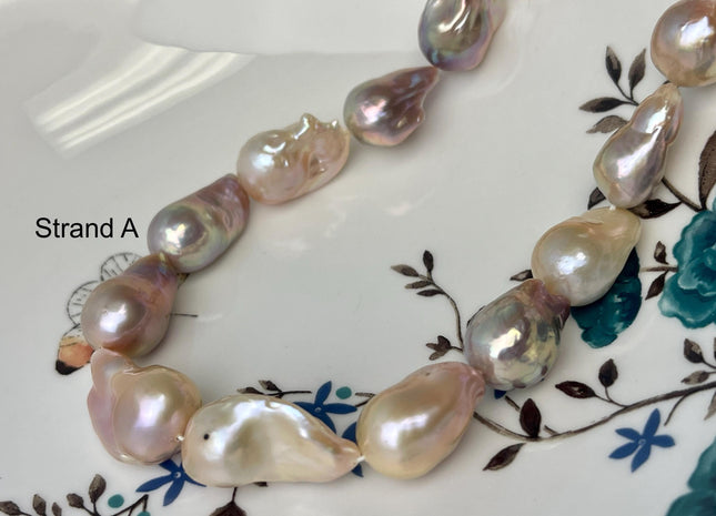 12-15 mm AA Rare Mixed Natural Mauve Pink Baroque Pearl Genuine Quality Edison Pearl With Iridescent Color #P2713