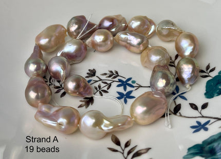 12-15 mm AA Rare Mixed Natural Mauve Pink Baroque Pearl Genuine Quality Edison Pearl With Iridescent Color #P2713