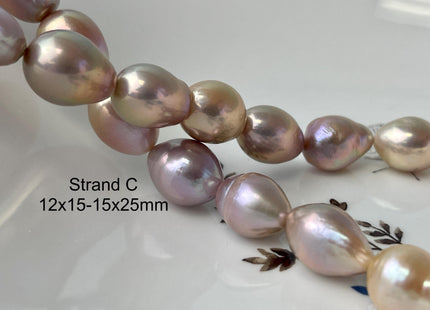 12-15 mm AA Rare Mixed Natural Mauve Pink Baroque Pearl Genuine Quality Edison Pearl With Iridescent Color #P2713