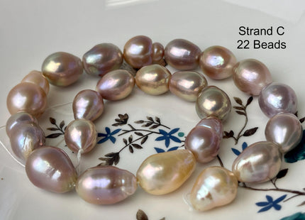 12-15 mm AA Rare Mixed Natural Mauve Pink Baroque Pearl Genuine Quality Edison Pearl With Iridescent Color #P2713