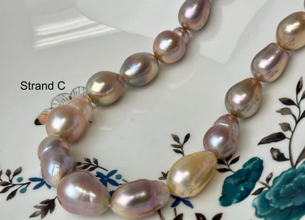 12-15 mm AA Rare Mixed Natural Mauve Pink Baroque Pearl Genuine Quality Edison Pearl With Iridescent Color #P2713