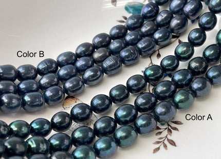 10x11 mm Dark Green Blue Color Freshwater Pearls Rice/Oval Shape Pearl Beads Genuine Large Freshwater Pearls #P2719
