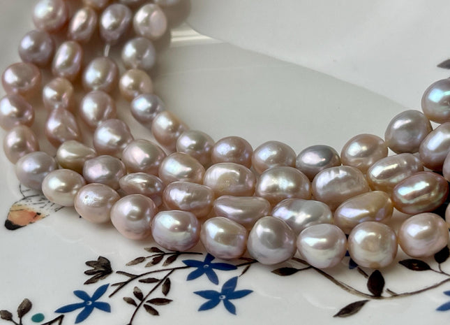 8x9-10 mm AAAA Natural Mauve Pink Color Rice Nugget Freshwater Pearl Beads Genuine High Luster And Smooth Freshwater Pearls #P2718