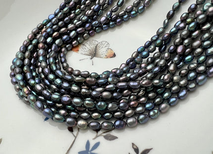 3.5-4x5 mm AAA Rainbow Peacock Color Rice Nugget Freshwater Pearl Beads Genuine High Luster Tiny Freshwater Pearl #P2723