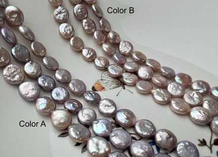 9-9.5 mm AAA Natural Mauve Pink Freshwater Coin Pearl Genuine High Luster Small Coin Pearls 35 Beads #P2727