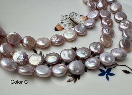 9-9.5 mm AAA Natural Mauve Pink Freshwater Coin Pearl Genuine High Luster Small Coin Pearls 35 Beads #P2727