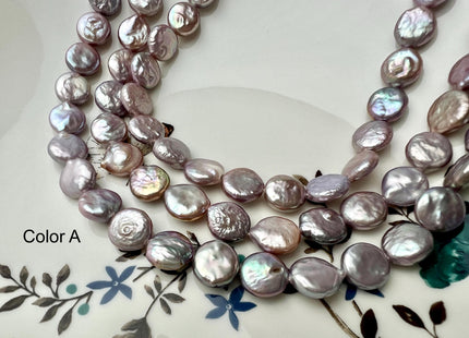 9-9.5 mm AAA Natural Mauve Pink Freshwater Coin Pearl Genuine High Luster Small Coin Pearls 35 Beads #P2727
