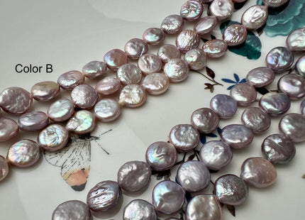 9-9.5 mm AAA Natural Mauve Pink Freshwater Coin Pearl Genuine High Luster Small Coin Pearls 35 Beads #P2727