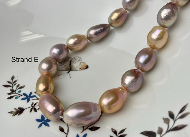 12-15 mm AA Rare Mixed Natural Mauve Pink Baroque Pearl Genuine Quality Edison Pearl With Iridescent Color #P2713