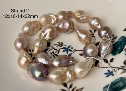 12-15 mm AA Rare Mixed Natural Mauve Pink Baroque Pearl Genuine Quality Edison Pearl With Iridescent Color #P2713