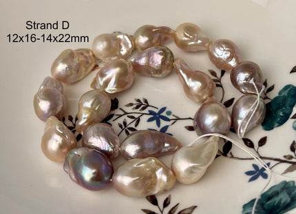 12-15 mm AA Rare Mixed Natural Mauve Pink Baroque Pearl Genuine Quality Edison Pearl With Iridescent Color #P2713