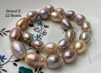 12-15 mm AA Rare Mixed Natural Mauve Pink Baroque Pearl Genuine Quality Edison Pearl With Iridescent Color #P2713