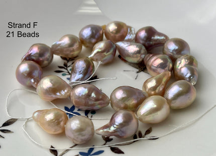 12-15 mm AA Rare Mixed Natural Mauve Pink Baroque Pearl Genuine Quality Edison Pearl With Iridescent Color #P2713