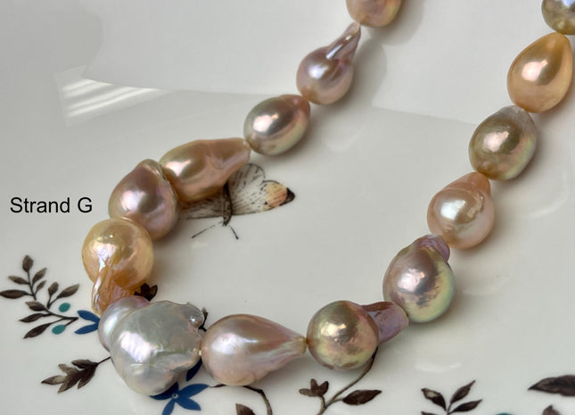 12-15 mm AA Rare Mixed Natural Mauve Pink Baroque Pearl Genuine Quality Edison Pearl With Iridescent Color #P2713