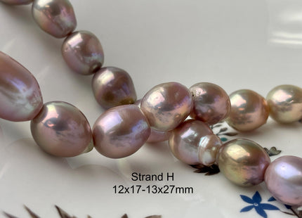 12-15 mm AA Rare Mixed Natural Mauve Pink Baroque Pearl Genuine Quality Edison Pearl With Iridescent Color #P2713
