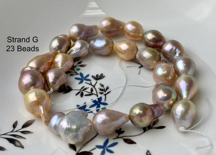 12-15 mm AA Rare Mixed Natural Mauve Pink Baroque Pearl Genuine Quality Edison Pearl With Iridescent Color #P2713