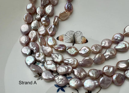 9-9.5 mm Natural Mauve Pink Freshwater Coin Pearl Genuine Natural Small Tear Drop Coin Pearls 30 Beads #P2724