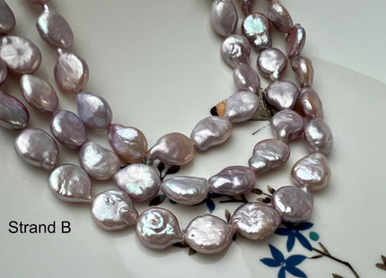 9-9.5 mm Natural Mauve Pink Freshwater Coin Pearl Genuine Natural Small Tear Drop Coin Pearls 30 Beads #P2724