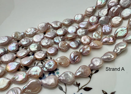 9-9.5 mm Natural Mauve Pink Freshwater Coin Pearl Genuine Natural Small Tear Drop Coin Pearls 30 Beads #P2724