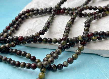 4mm 6mm 8mm 10mm AAA Smooth Round Natural Dragon Blood Jasper Gemstone Beads Multi Red Green Color Jasper Loose Beads #2298