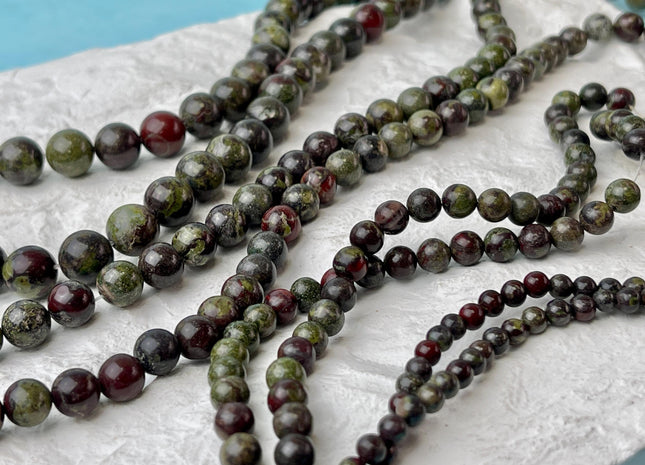 4mm 6mm 8mm 10mm AAA Smooth Round Natural Dragon Blood Jasper Gemstone Beads Multi Red Green Color Jasper Loose Beads #2298
