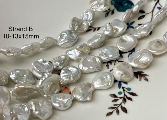 10-12 mm Natural White Freshwater Keishi Nugget Pearl Beads Genuine Natural White Freshwater Keshi Pearls B Grade #P2730