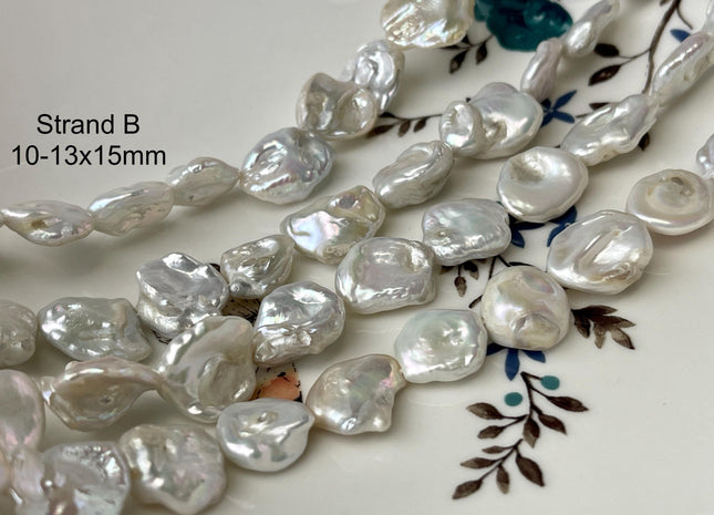 10-12 mm Natural White Freshwater Keishi Nugget Pearl Beads Genuine Natural White Freshwater Keshi Pearls B Grade #P2730